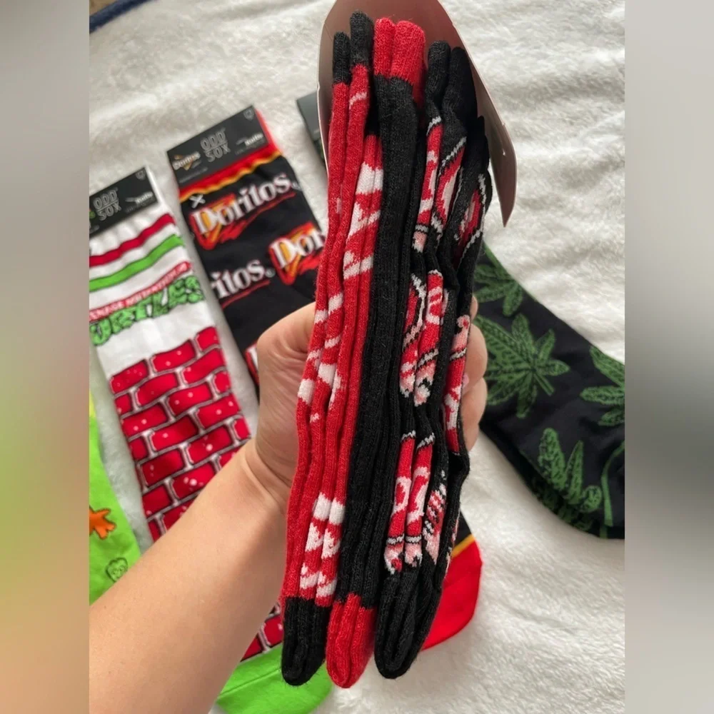 Bundle of 8 pairs of Mens Graphic Socks Collection Odd Sox/Crazy Socks/Coca Cola